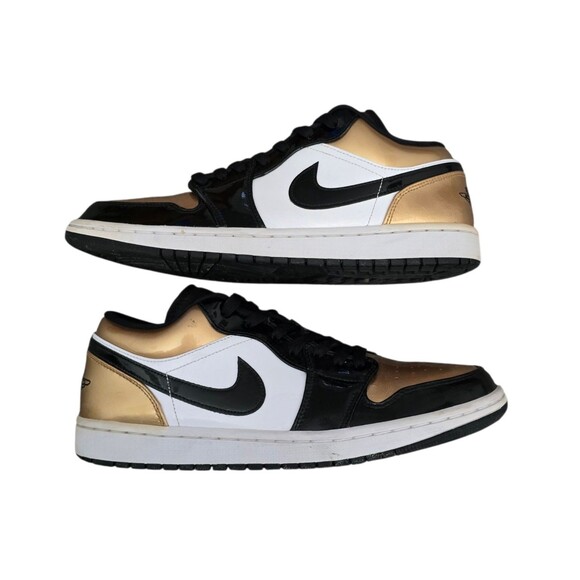 Nike Air Jordan 1 Low Gold Toe Mens Size 11 Metallic Gold Black White CQ9447 700 main image 8